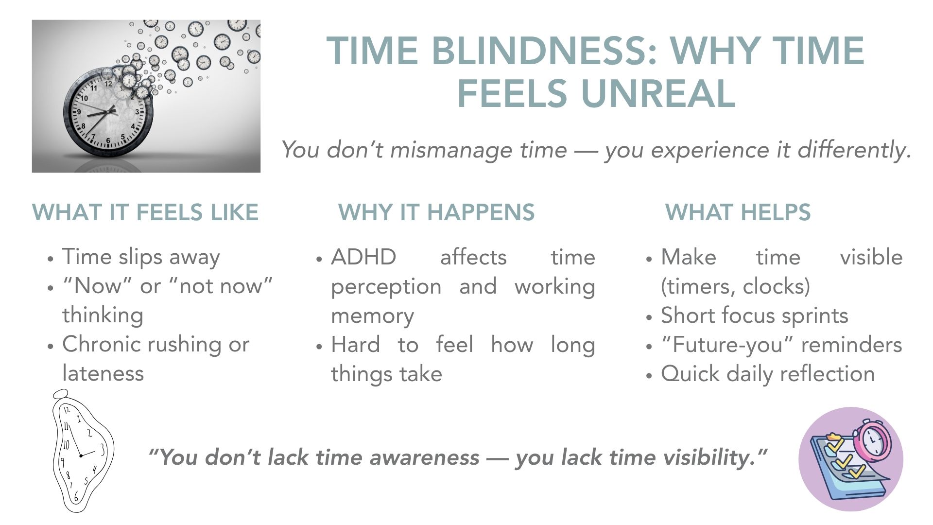 Robert Rackley TIME BLINDNESS: WHY TIME FEELS UNREAL - Robert Rackley Counselling