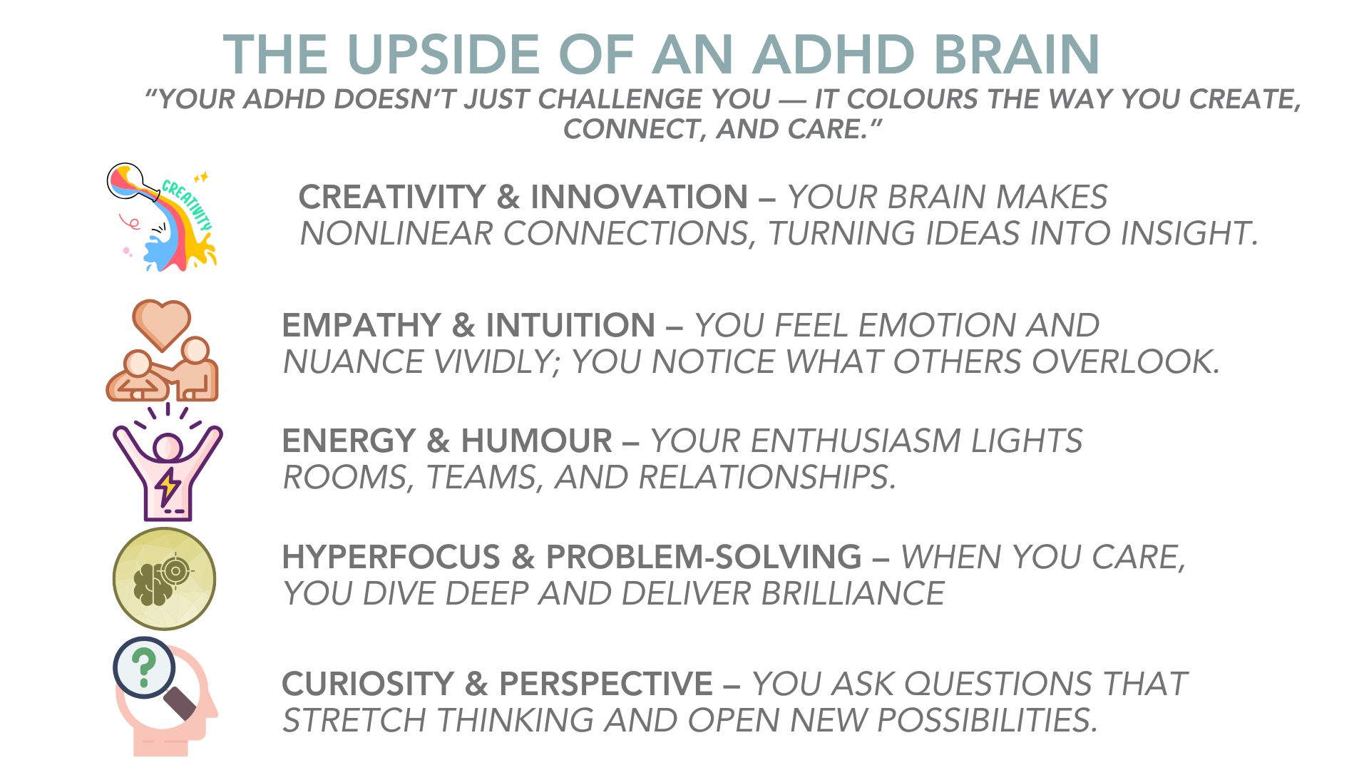 Robert Rackley THE UPSIDE OF AN ADHD BRAIN - Robert Rackley Counselling