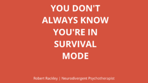 Illustration representing ADHD survival mode and chronic nervous system stress experienced by many ADHD and autistic adults.